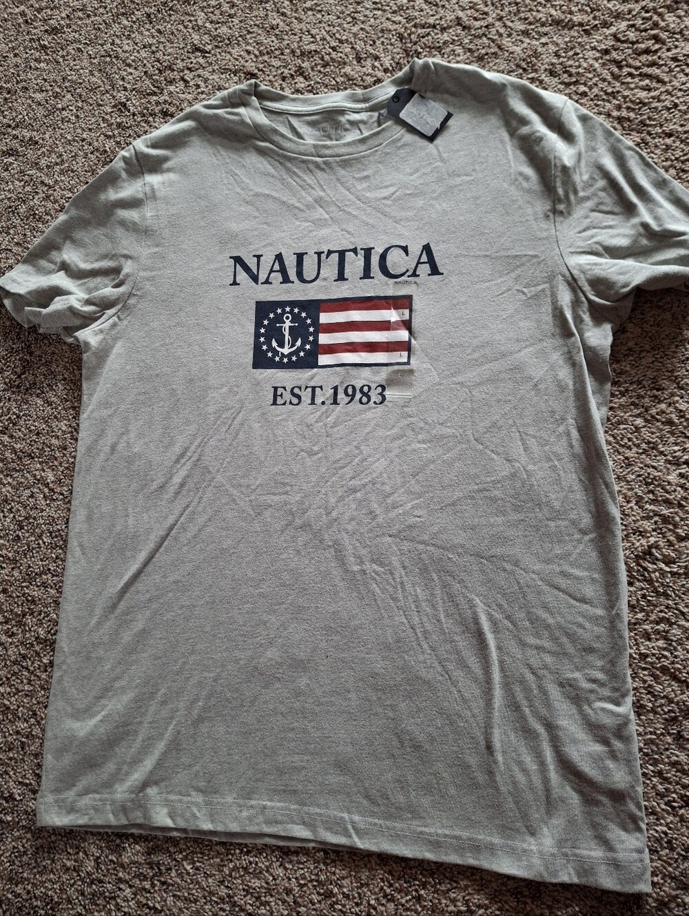 Nautica Mens Large Gray Shirt New With Tags